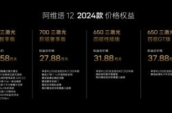 26.58万起，阿维塔12 2024款，配置权益双升级